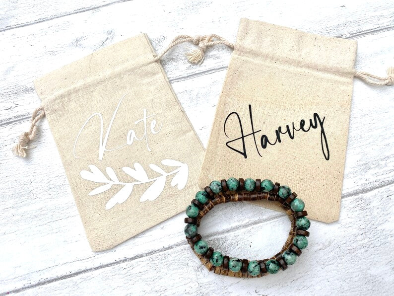 Surfer style set of wooden beaded bracelets- Stacking Bracelets Wooden beaded hippie, boho unisex