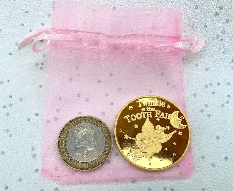 Large Gold Tooth Fairy Coin- perfect Tooth Fairy Gift (special First Tooth Fairy present)