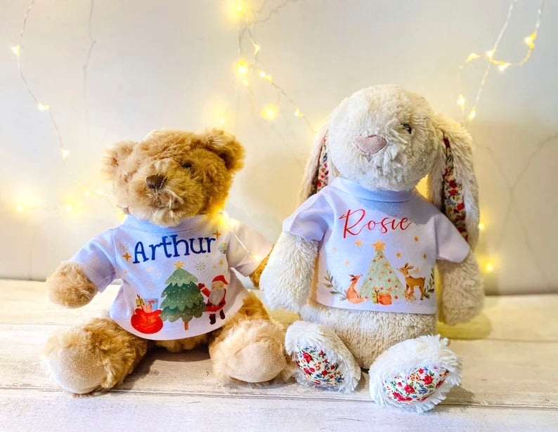 Personalised Christmas Jumper for your Teddy! Perfect Stocking Filler from Santa- Christmas Eve Box Filler- Surprise your little one