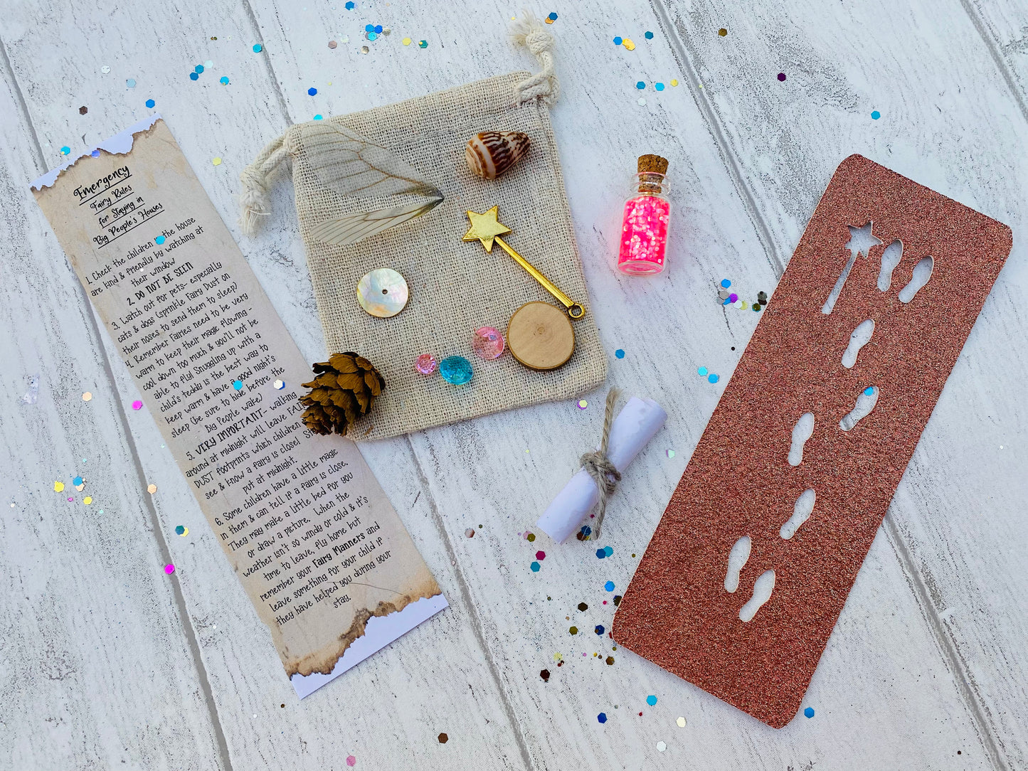 Fairy Footprints Stencil- Fairy Penpal- Evidence A Fairy has Moved In! Proof a fairy is staying Fairy Footsteps Stencil Kit & Fairy Gift Set