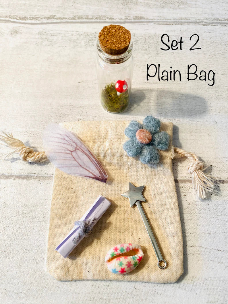 Tooth Fairy Letter- Tiny Tooth Fairy Kit with message in a bottle- Toadstool in a bottle Tooth Fairy Set
