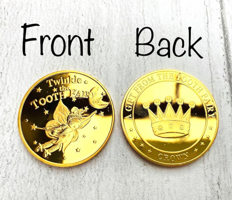 Large Gold Tooth Fairy Coin- perfect Tooth Fairy Gift (special First Tooth Fairy present)