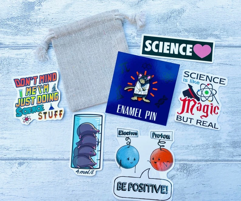 Funny Science Enamel Pin - Chemistry teacher giftUniversity Badge & stickers for laptops! Scientist- chemist gift- physicist gift