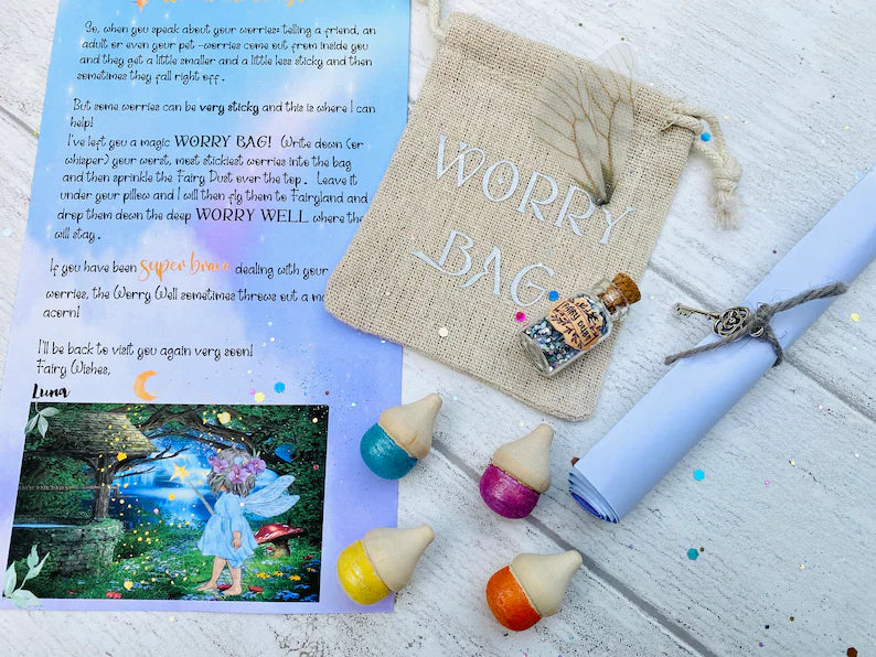 Worry Fairy- Anxiety, Stress, kids Mental Health, Encourages talking about Worries- Child Mental Health Support, Stress Buster