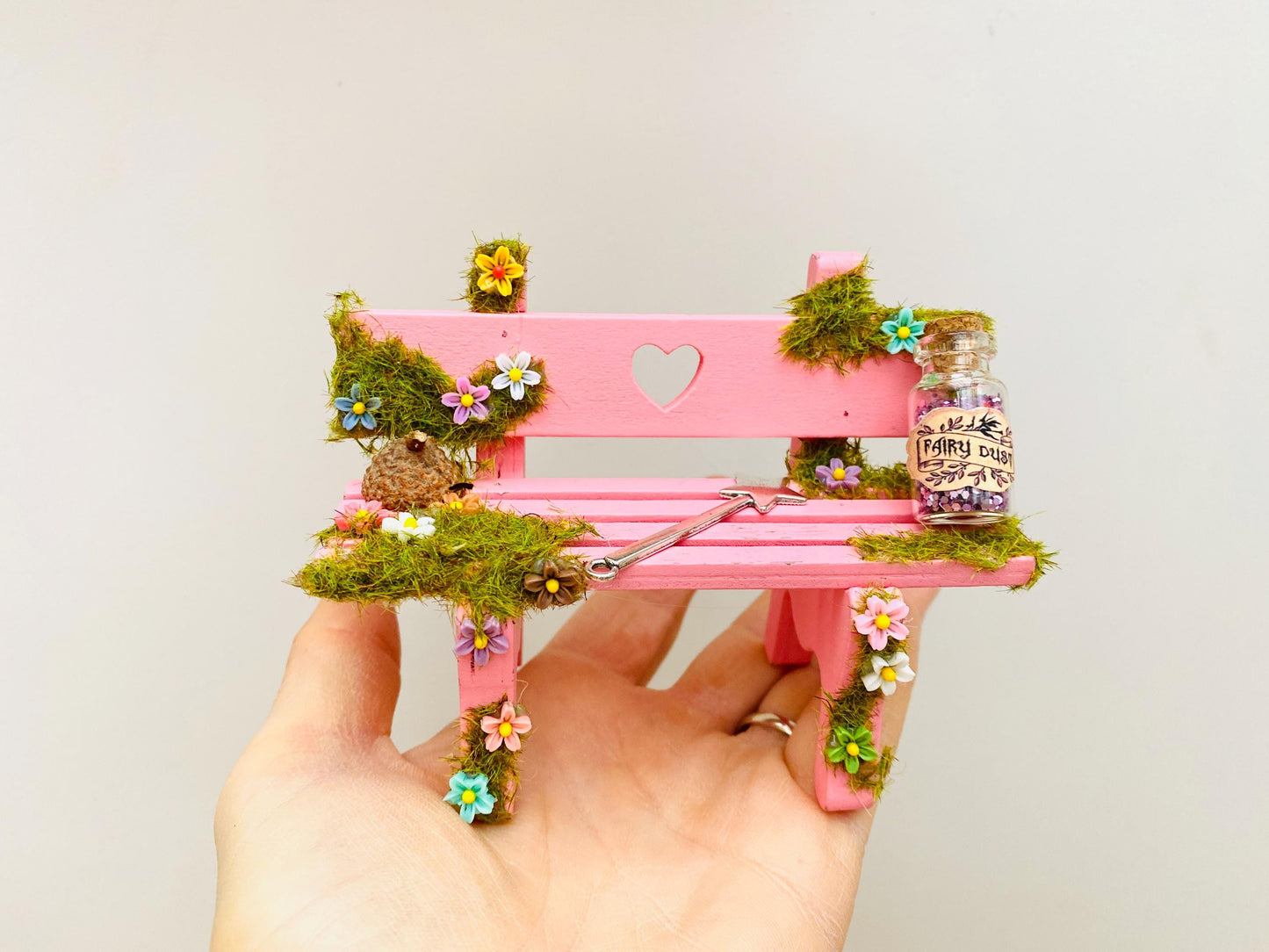 Cute Fairy Door with Ladder & Fairy Bench for Fairy Bedroom