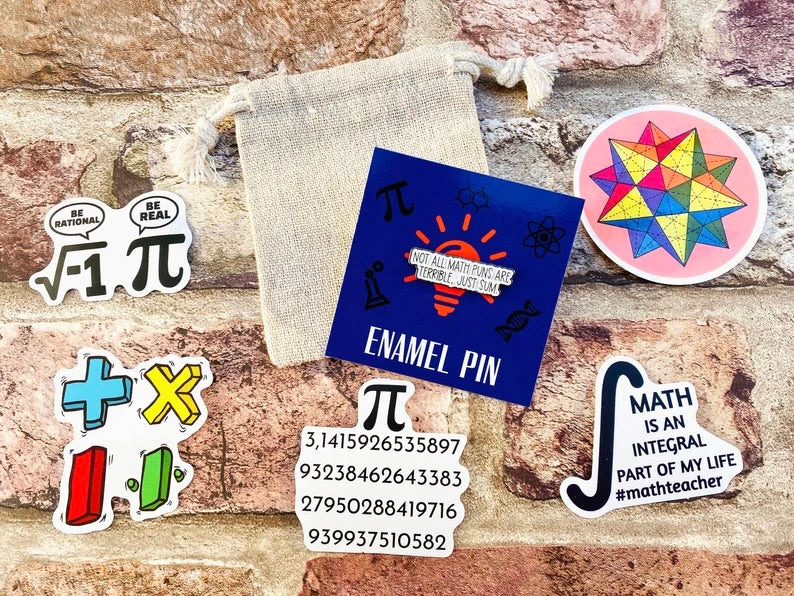 Funny Maths Enamel Pin for maths student, teacher badge gift, end of term present, starting university, back to school gift math student