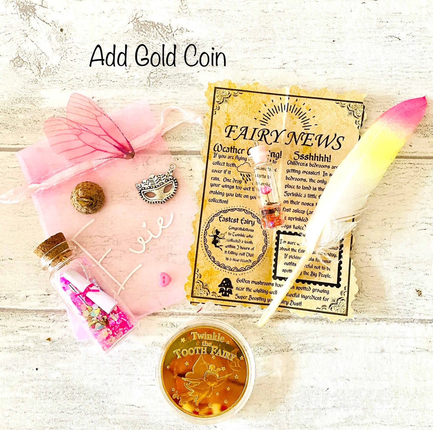 FAIRY NEWSPAPER Tooth Fairy Kit-Tooth Fairy Letter- Tooth Fairy Bottle-Message in a bottle- Tooth Fairy Gifts- Tooth Fairy First Tooth