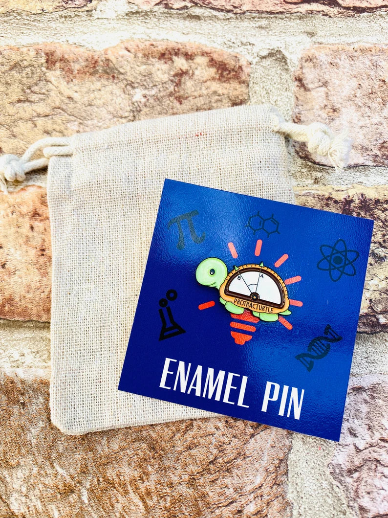 Cute Maths Enamel Pin for maths student, teacher badge gift, end of term present, starting university, back to school gift math student