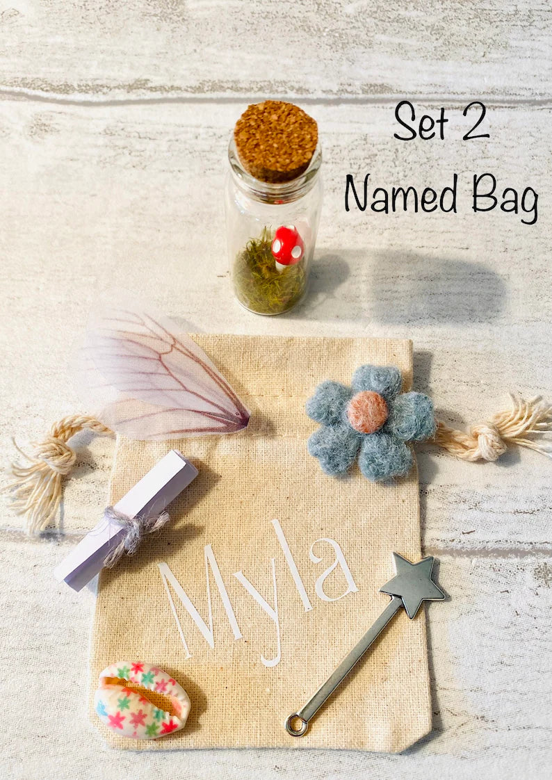 Tooth Fairy Letter- Tiny Tooth Fairy Kit with message in a bottle- Toadstool in a bottle Tooth Fairy Set