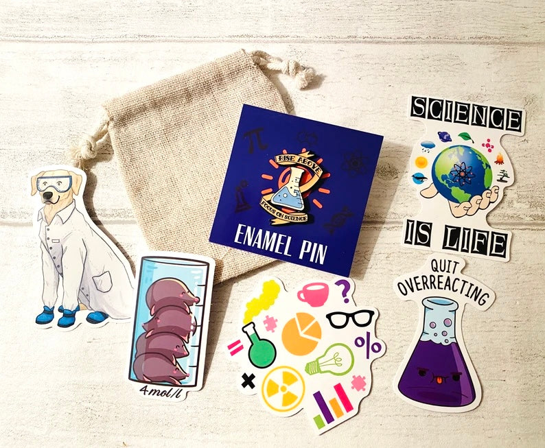 Chemistry Science Enamel Pin - Chemistry teacher giftUniversity Badge & stickers for laptops! Scientist- chemist gift- physicist gift