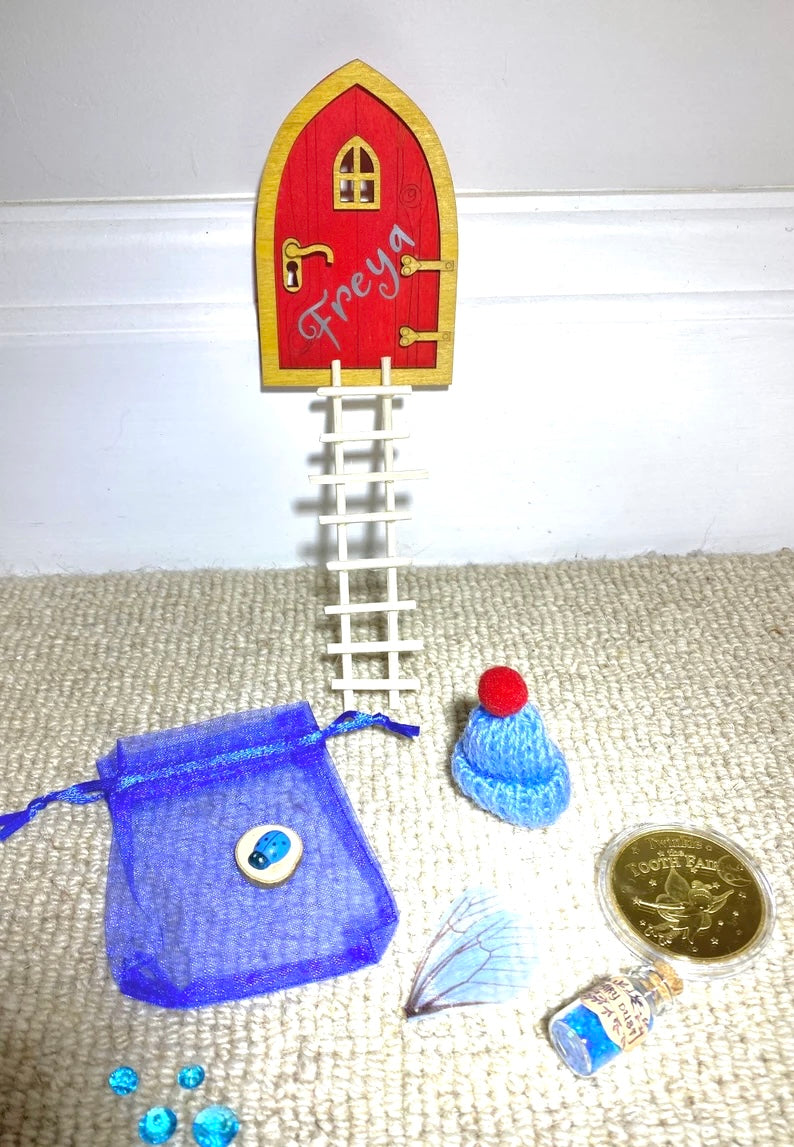 Painted Tooth Fairy Door- with gifts from the Tooth Fairy