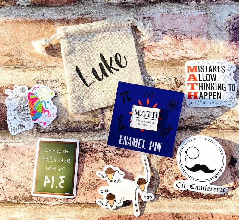 Funny Maths Enamel Pin for maths student, teacher badge gift, end of term present, starting university, back to school gift math student