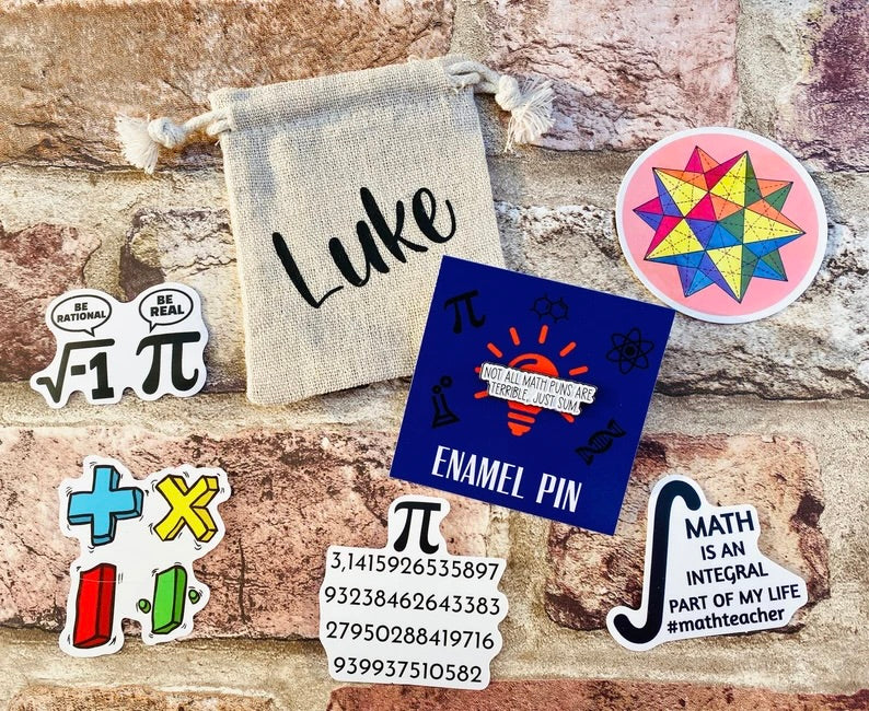 Funny Maths Enamel Pin for maths student, teacher badge gift, end of term present, starting university, back to school gift math student