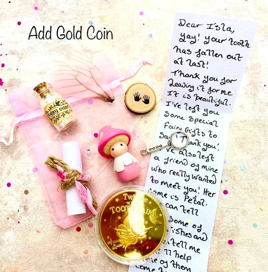 FAIRY FRIEND Tooth Fairy Kit With Tooth Fairy Gifts. PersonalIsed Tooth Fairy Letter. Tooth Fairy Set, Fairy Gold Coin, (1st Tooth Fairy)