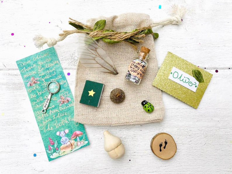 Tooth Fairy Letter HANDWRITTEN Personalised Tooth Fairy Kit (Fairy Dust), Tooth Fairy Note, Custom Tooth Fairy Set for Boys