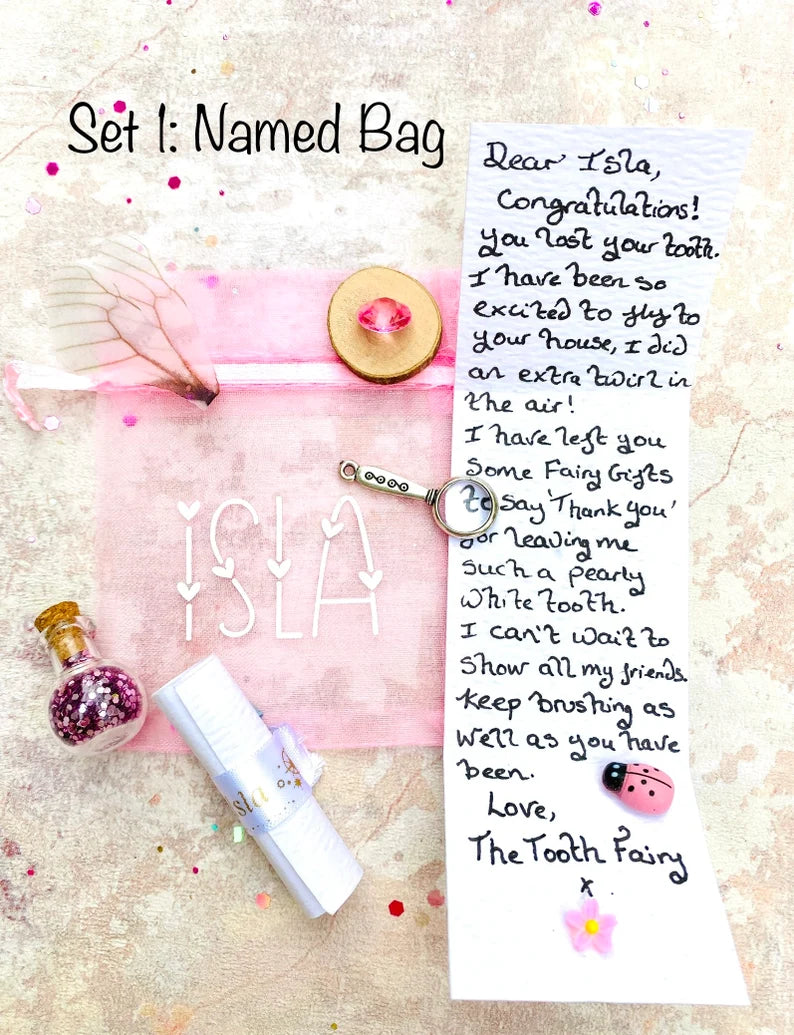 FAIRY FRIEND Tooth Fairy Kit With Tooth Fairy Gifts. PersonalIsed Tooth Fairy Letter. Tooth Fairy Set, Fairy Gold Coin, (1st Tooth Fairy)