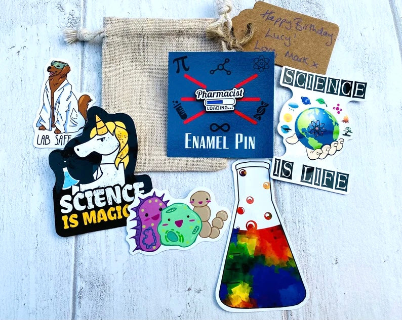 Pharmacist Loading Medical Enamel Pin- Medical Student Badge, Medical Intern, University Student Gift plus Vinyl Stickers