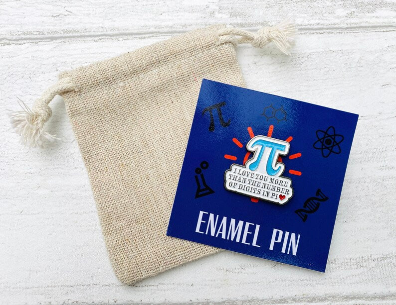 ROMANTIC Maths Enamel Pin for maths student, teacher badge gift, end of term present, starting university, back to school gift math student