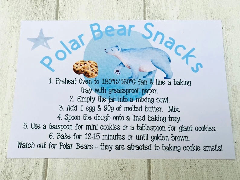 Arctic Animals Kids Apron plus Cookie Mix Jar! Polar Bear, Penguin, Seal Children’s Winter Gift! Great Child Baking Set Gift! Christmas