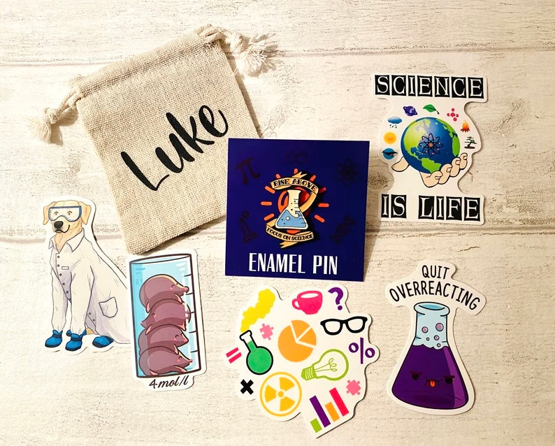 Chemistry Science Enamel Pin - Chemistry teacher giftUniversity Badge & stickers for laptops! Scientist- chemist gift- physicist gift
