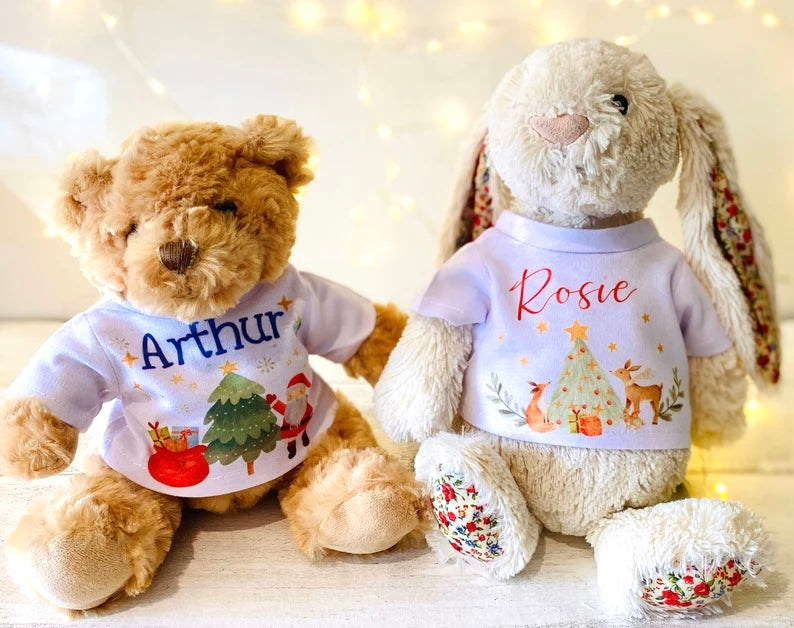 Personalised Christmas Jumper for your Teddy! Perfect Stocking Filler from Santa- Christmas Eve Box Filler- Surprise your little one