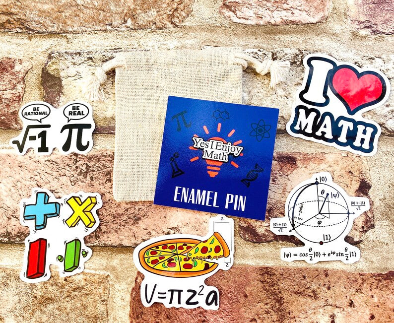 Yes I Enjoy Maths Enamel Pin -maths student teacher badge gift, end of term present, starting university, back to school gift math student