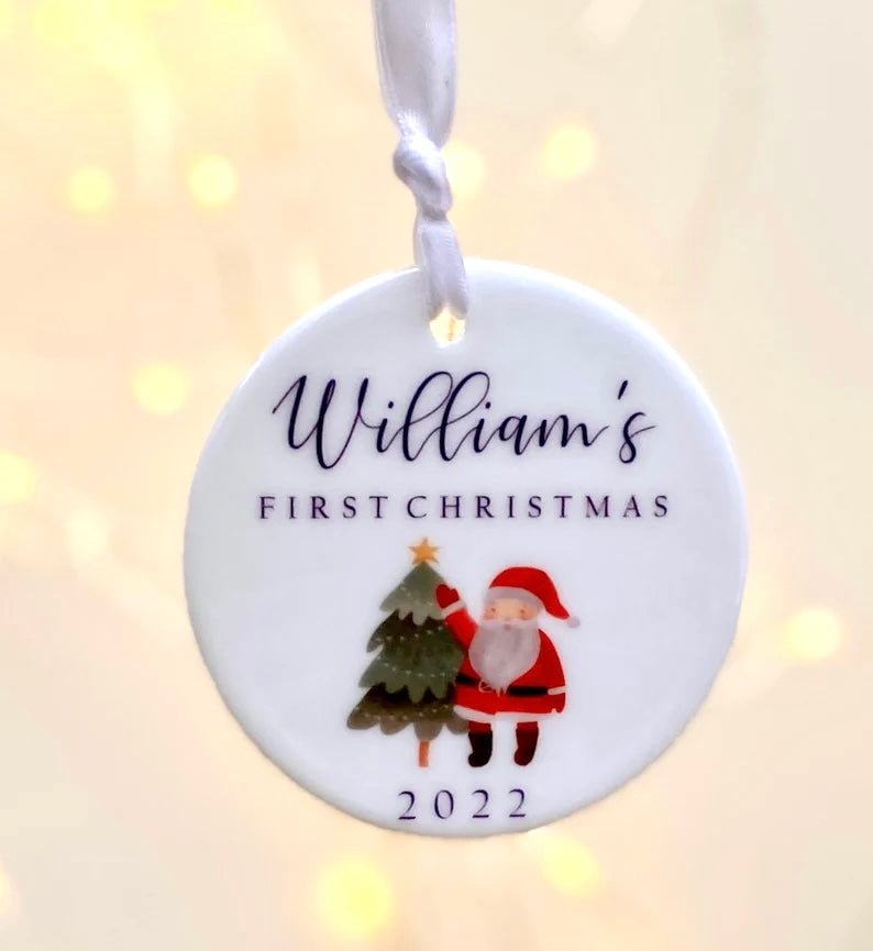 Personalised Christmas Bauble- Baby’s First Christmas! Our First Xmas as a Family- Custom Gift