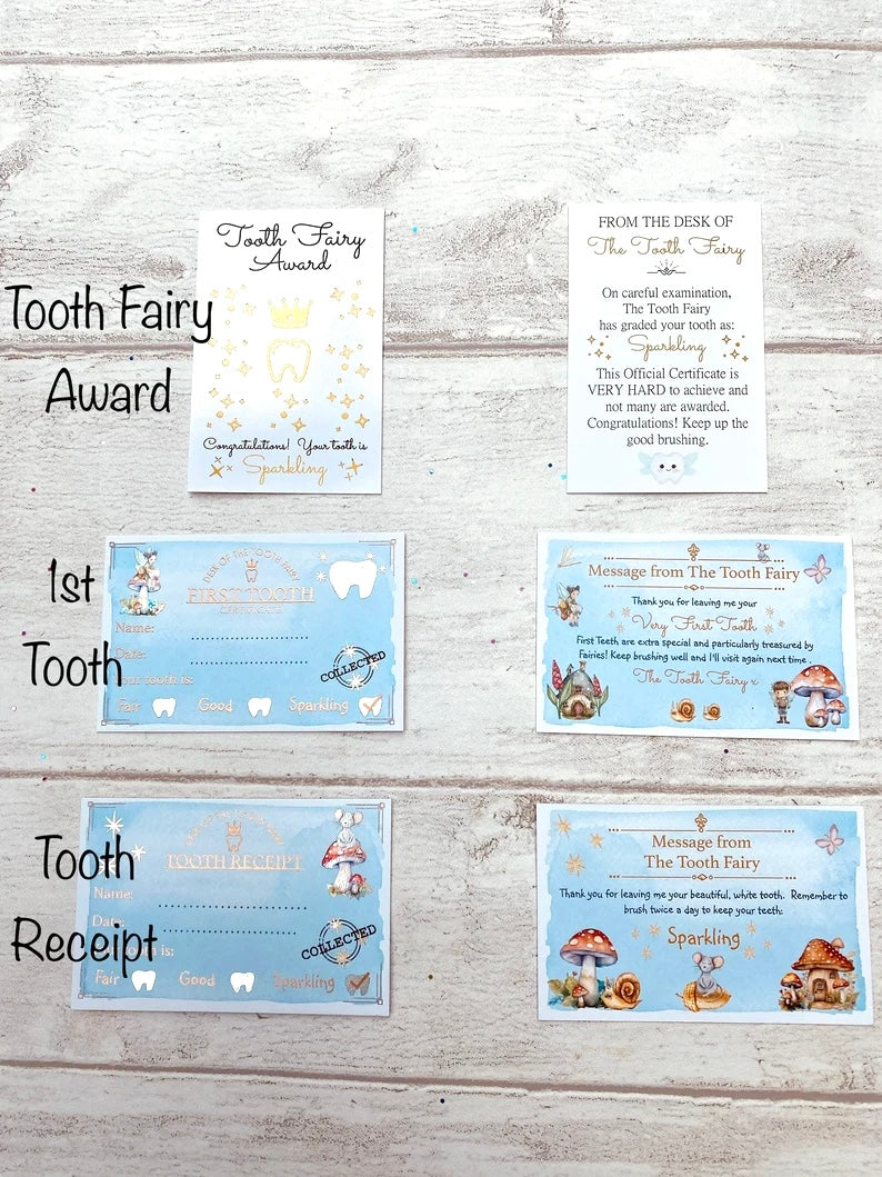 BOY’S Tooth Fairy Kit - Tooth Fairy Letter- Personalised Boy’s Tooth Fairy Set- Custom Letter, Fairy Dust & Wings,