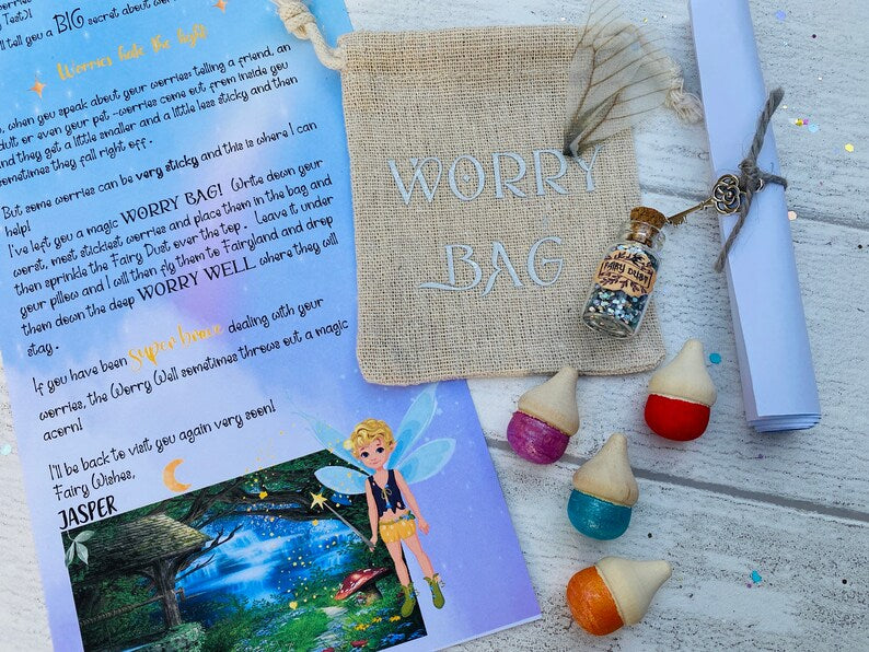 Worry Fairy- Anxiety, Stress, kids Mental Health, Encourages talking about Worries- Child Mental Health Support, Stress Buster