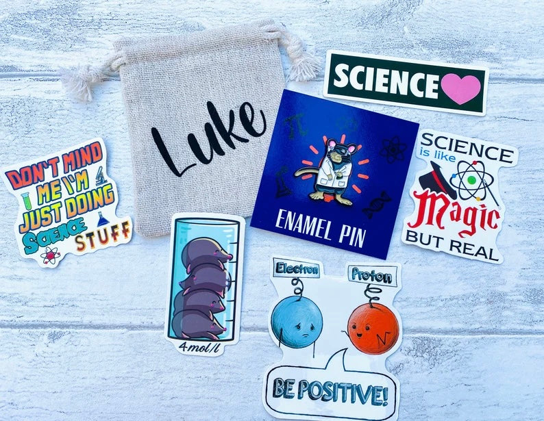 Funny Science Enamel Pin - Chemistry teacher giftUniversity Badge & stickers for laptops! Scientist- chemist gift- physicist gift