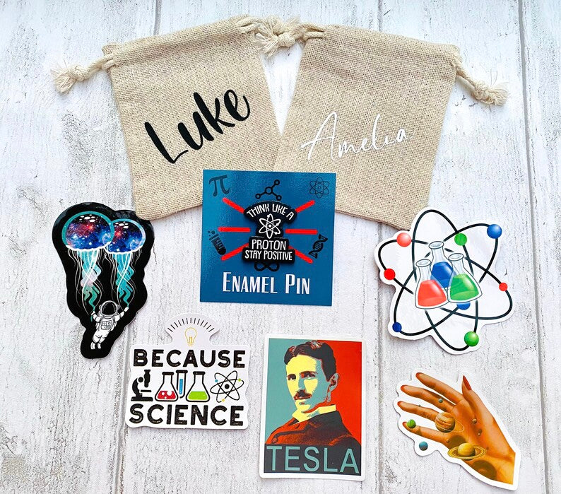 Motivational Science Enamel Pin (Chemistry, Physics)/ University Badge & waterproof stickers for laptops! Scientist- chemist- physicist gift