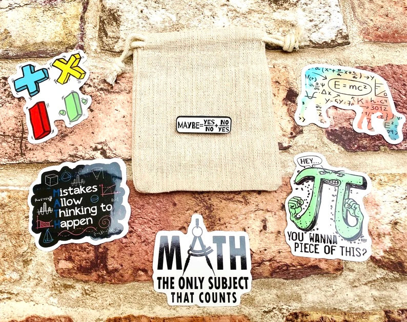 Funny Maths Enamel Badge for maths student, teacher badge gift, end of term present, starting university, back to school gift math student