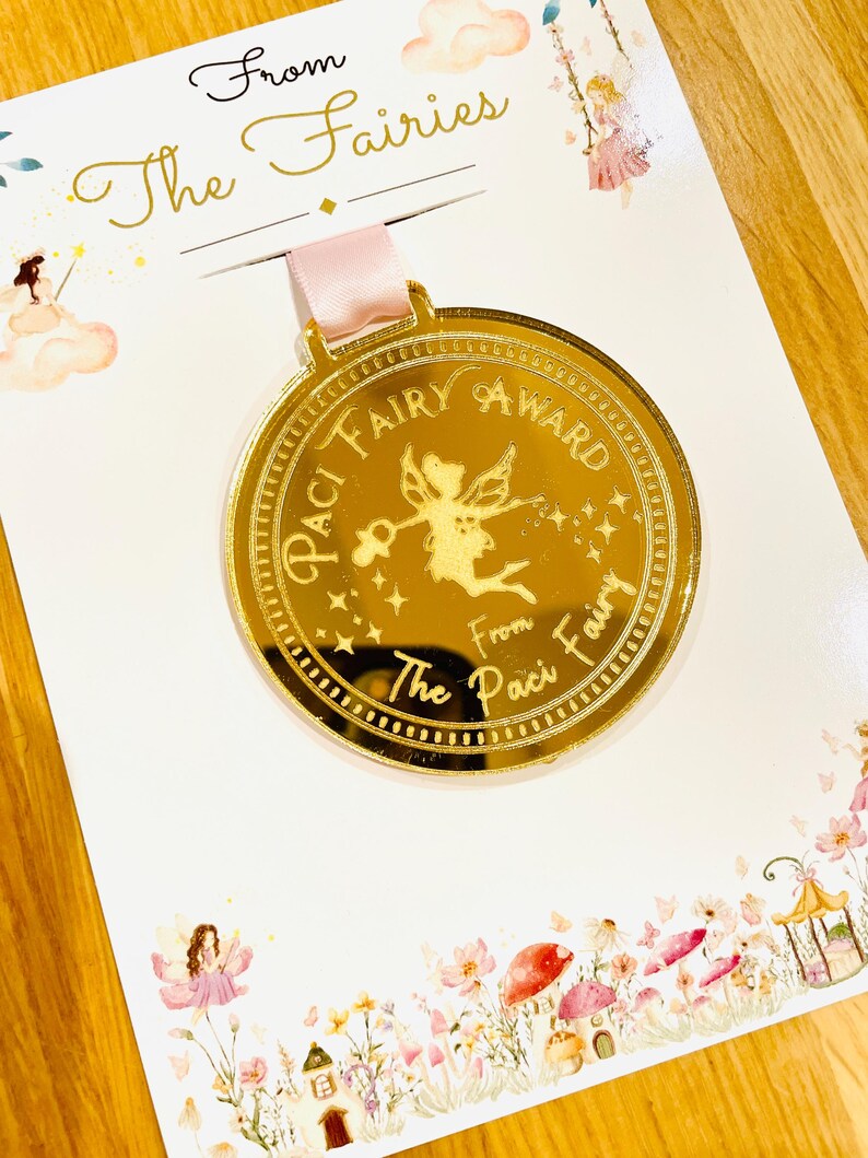 DUMMY FAIRY Receipt, Fairy Gold Coin & Dummy Fairy Medal! Soother Fairy, Soother Fairy Coin! Pacifier Fairy Gold Coin, Binky Fairy Medal
