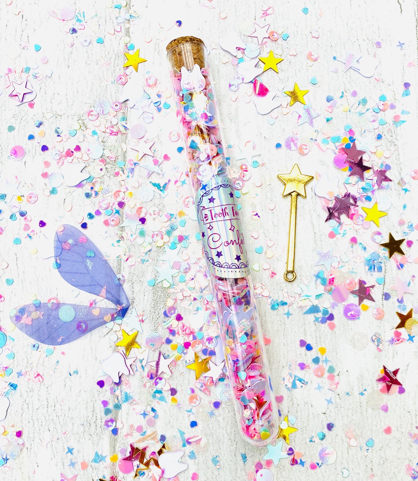 Tooth Fairy Confetti- leave a glittering, magical trail showing where The Tooth Fairy landed when collecting your child’s tooth! First Tooth
