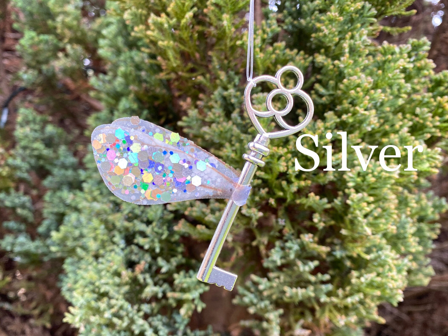 Silver Winged Keys: Magical Flying Key Decor! Whimsical Wedding Decorations, Wizard Wedding,