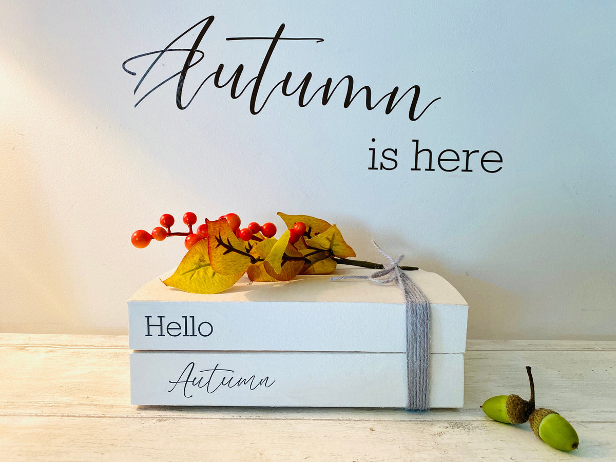 Personalised AUTUMN Welcome Hallway Ornament decor- Autumn book stack- Welcome Sign, hallway Autumn decor- Fall decor