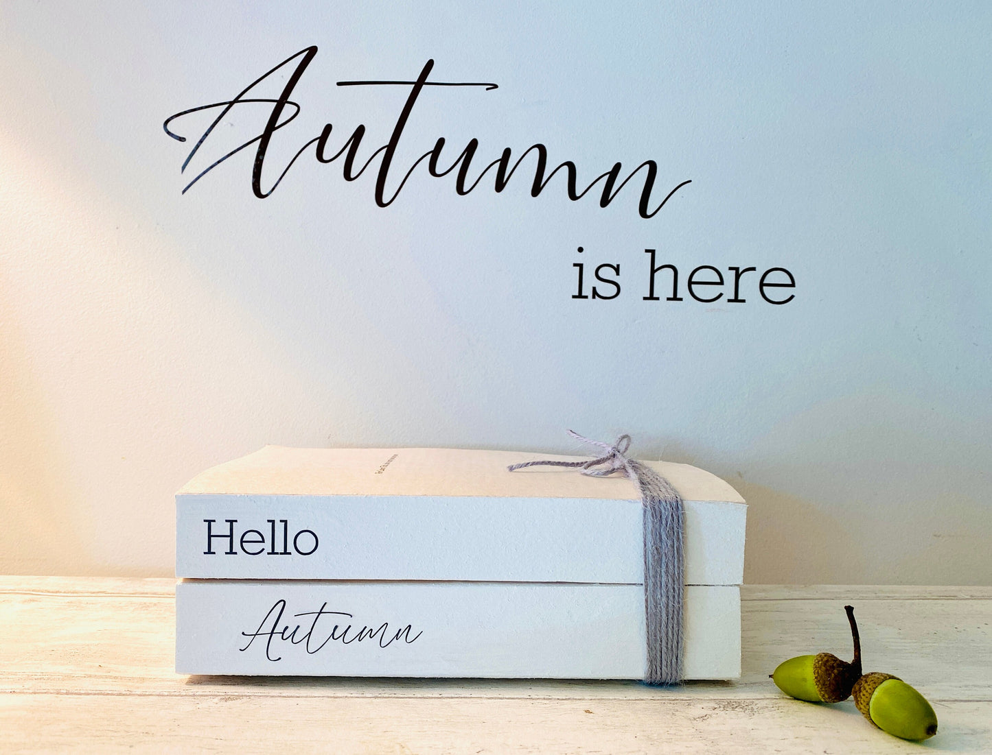 Personalised AUTUMN Welcome Hallway Ornament decor- Autumn book stack- Welcome Sign, hallway Autumn decor- Fall decor