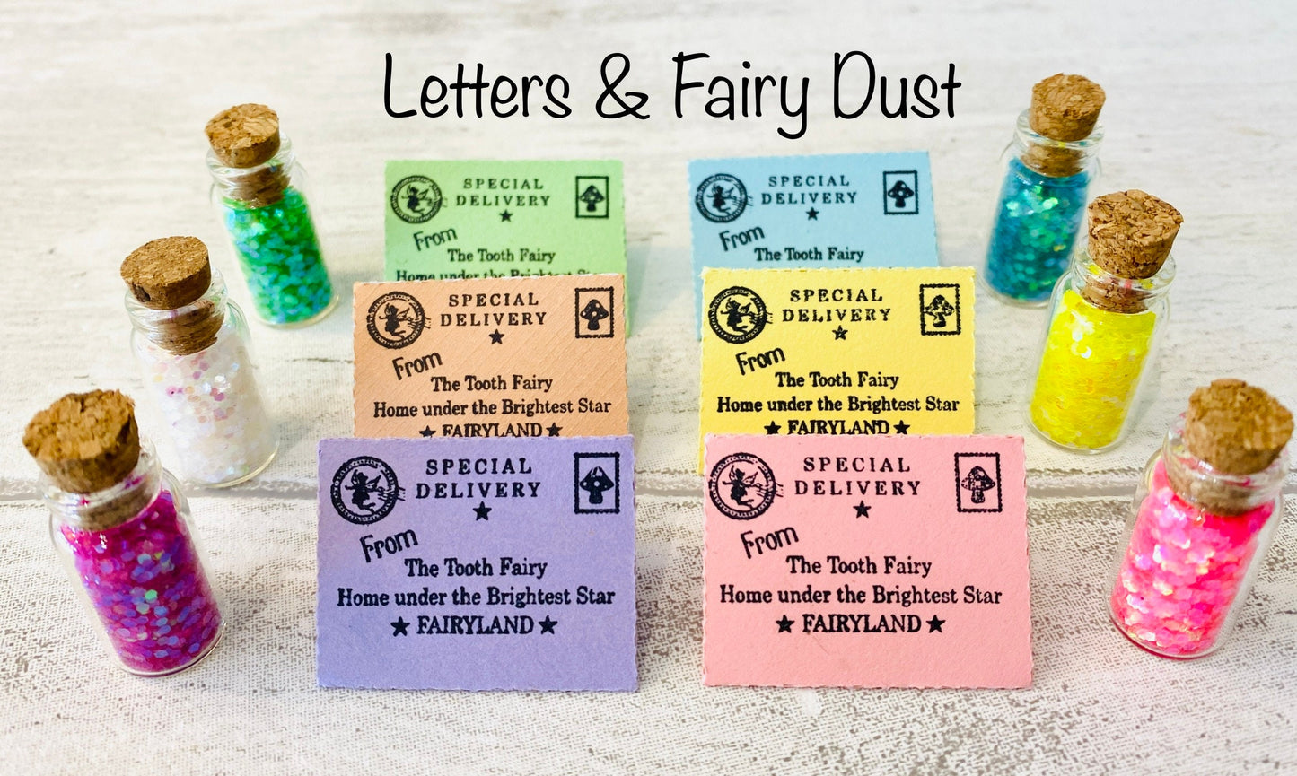 6 Personalised Tooth Fairy Letters with Fairy Dust & Gold Coins! Tooth Fairy Kit, Tooth Fairy Set with Fairy Gifts! First Tooth Fairy Visit