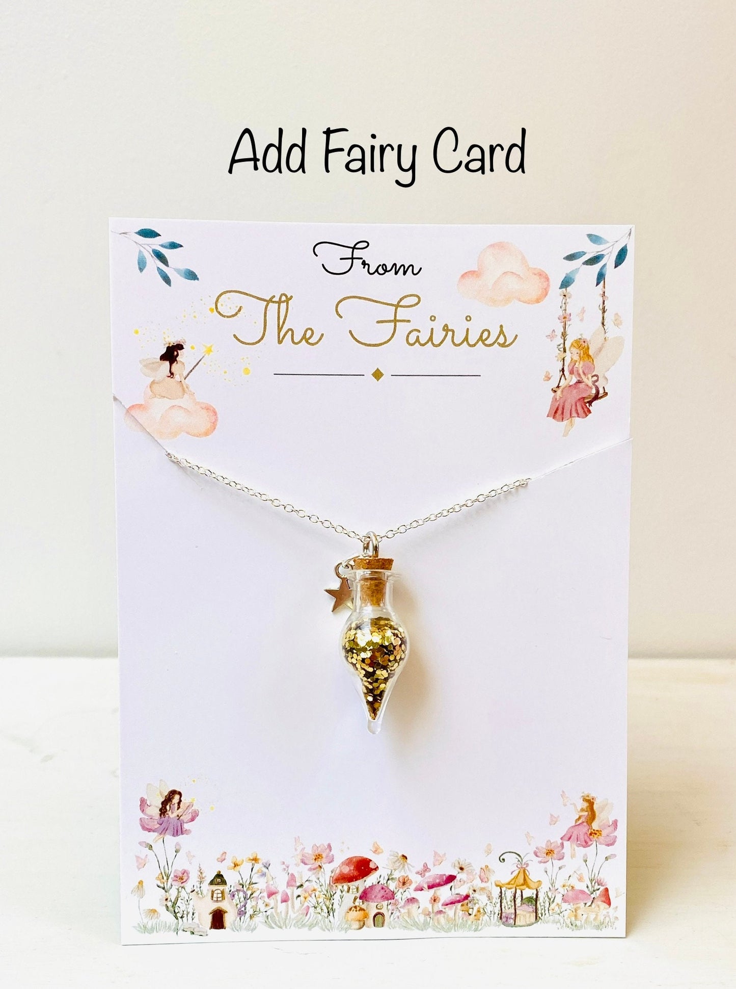 Fairy Dust Bottle Necklaces- Fairy Party Bag Fillers, Fairy Dust Necklace, Fairy Gift Fairy Gift for Fairy Party Bags mini Fairy Dust bottle