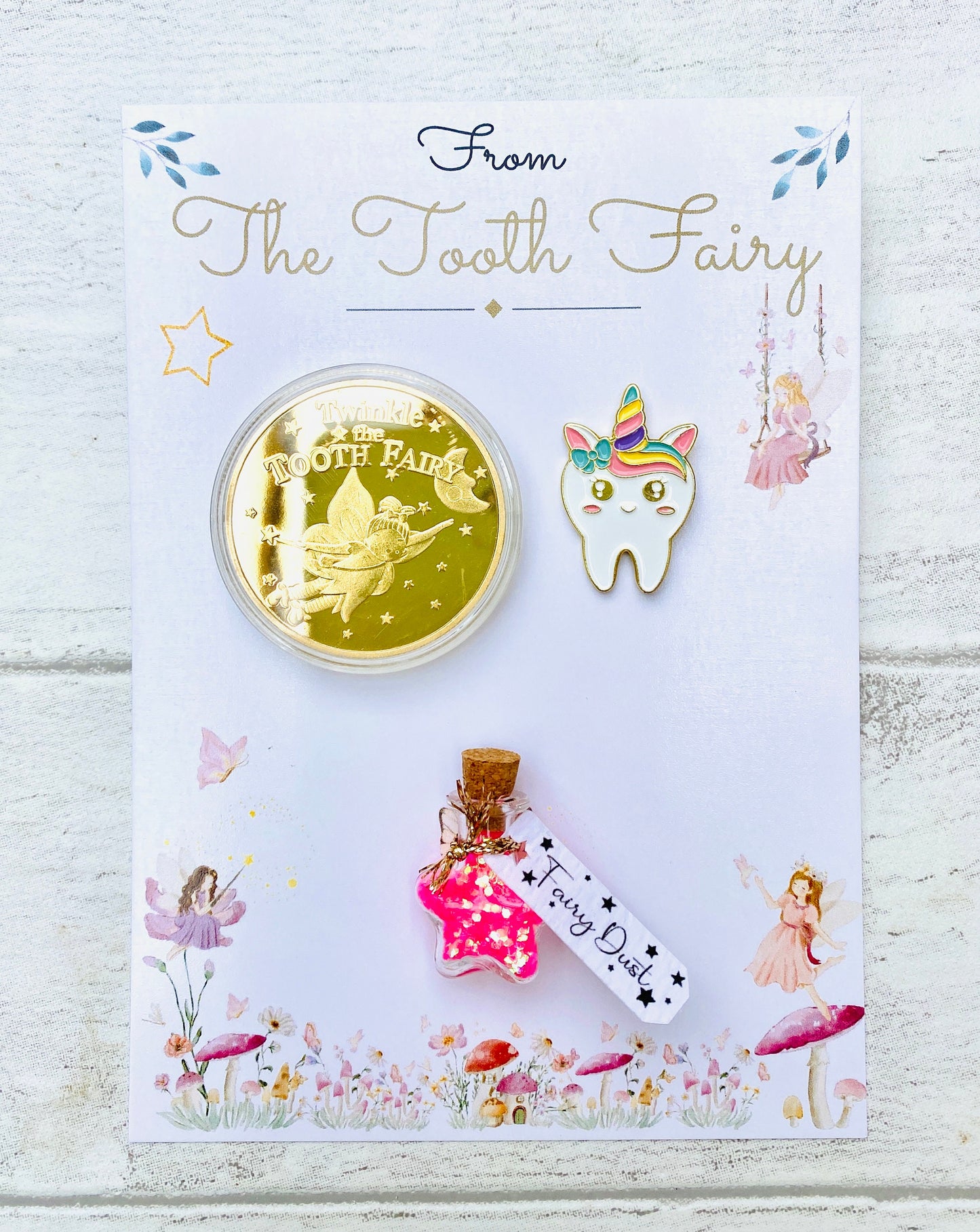 Tooth Fairy Letter with Tooth Fairy Gifts. Tooth Fairy Kit & Tooth Fairy Gold Coin. First Lost Tooth Fairy Visit! Tooth Fairy Set