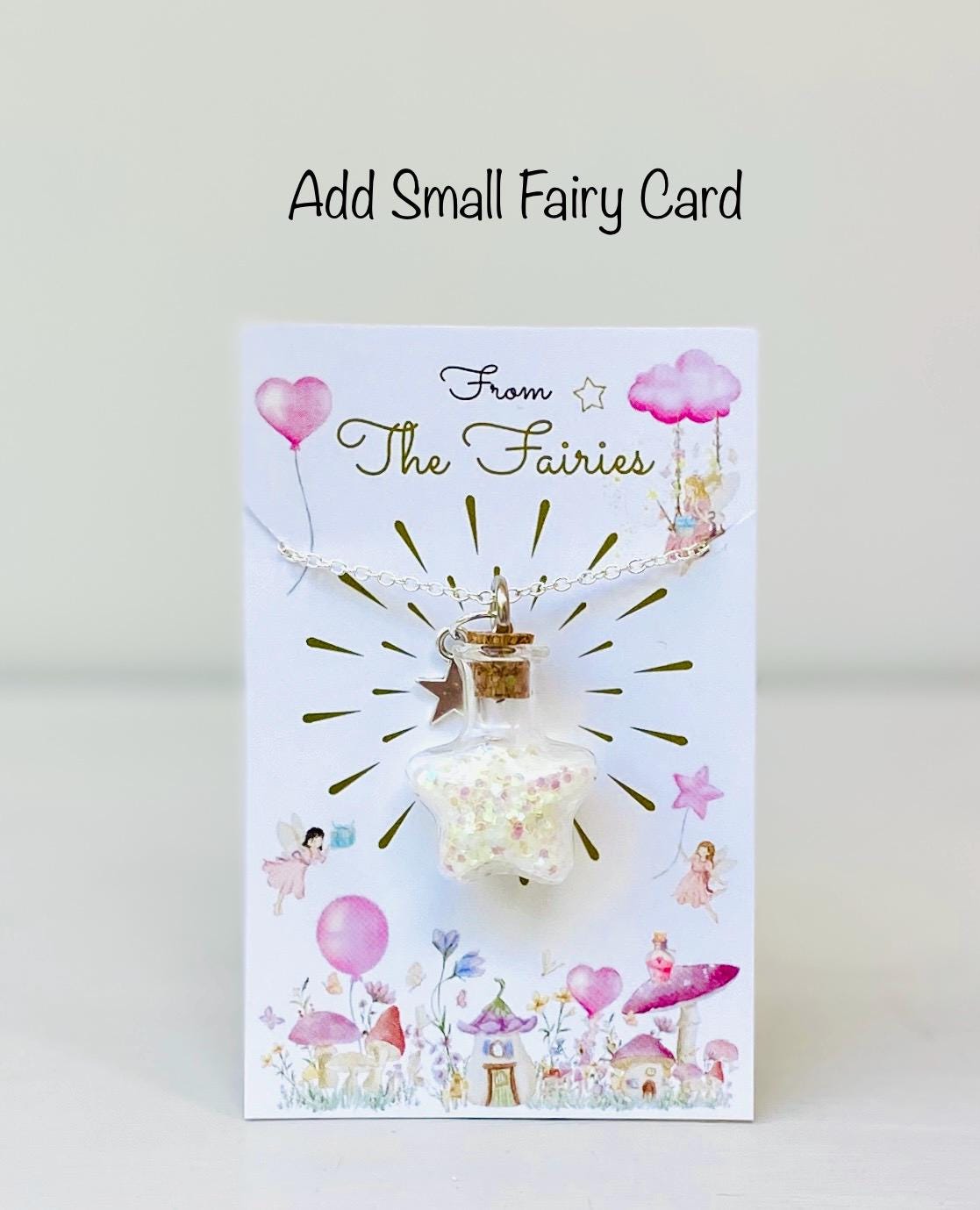 Fairy Dust Bottle Necklaces- Fairy Party Bag Fillers, Fairy Dust Necklace, Fairy Gift Fairy Gift for Fairy Party Bags mini Fairy Dust bottle