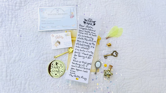 Tooth Fairy Kit- Tooth Fairy Letter, Fairy Dust and Tooth Fairy Gold Coin-  First Tooth or Other Tooth. Tooth Fairy Gifts & Tooth Collection