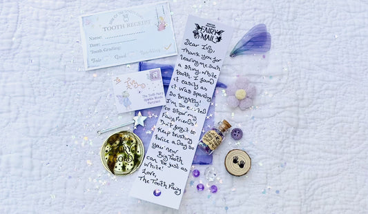 Tooth Fairy Kit- Tooth Fairy Letter, Fairy Dust and Tooth Fairy Gold Coin- First Tooth or Other Tooth. Tooth Fairy Gifts & Tooth Collection