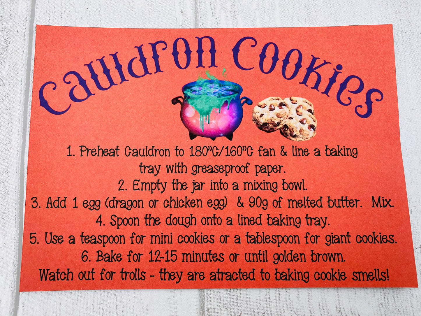 Halloween Witches & Wizards Kids Apron plus Cauldron Cookie Jar Mix! Children’s Magic Halloween Gift! Great Child Baking Set Apron Gift!