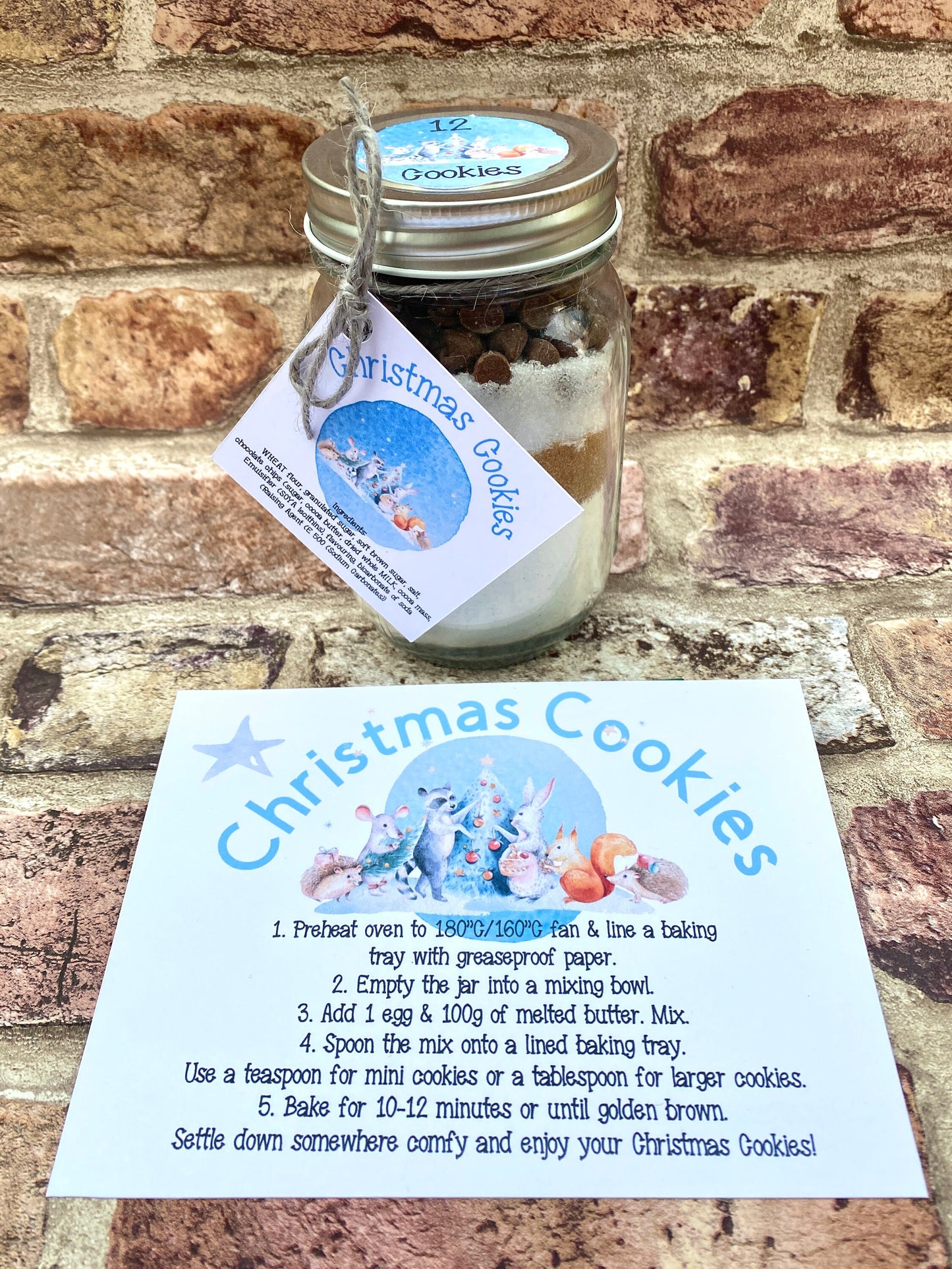 Christmas Cookies Jar Mix! Cookies in a Jar Gift- baking gift! Adult Baking set! Christmas gift, birthday present!