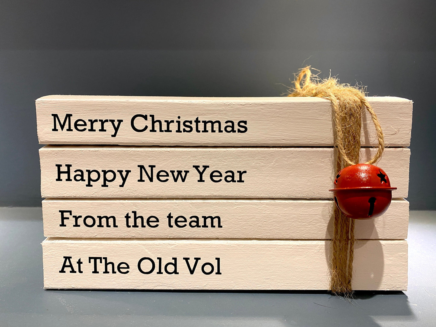 Business Shop Christmas Decor! Personalised Book Stacks- Festive Shop Sign Decor