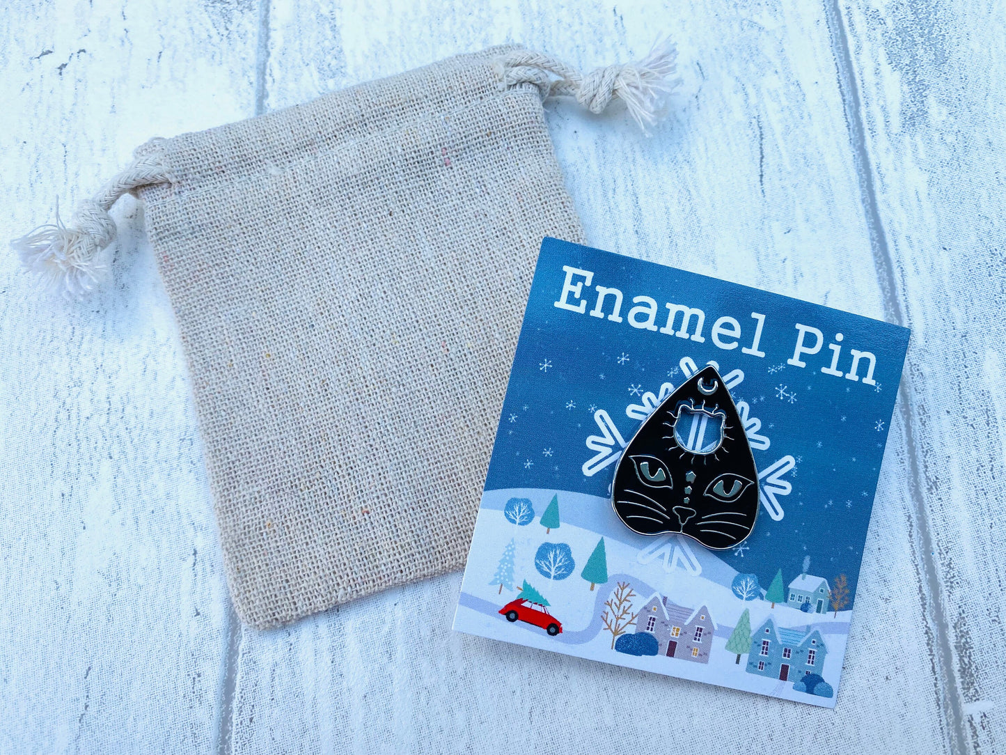 Cat Ouiji Gothic Punk Enamel Pin - Mystic Gothic Punk Badge, Lapel -Christmas Gift