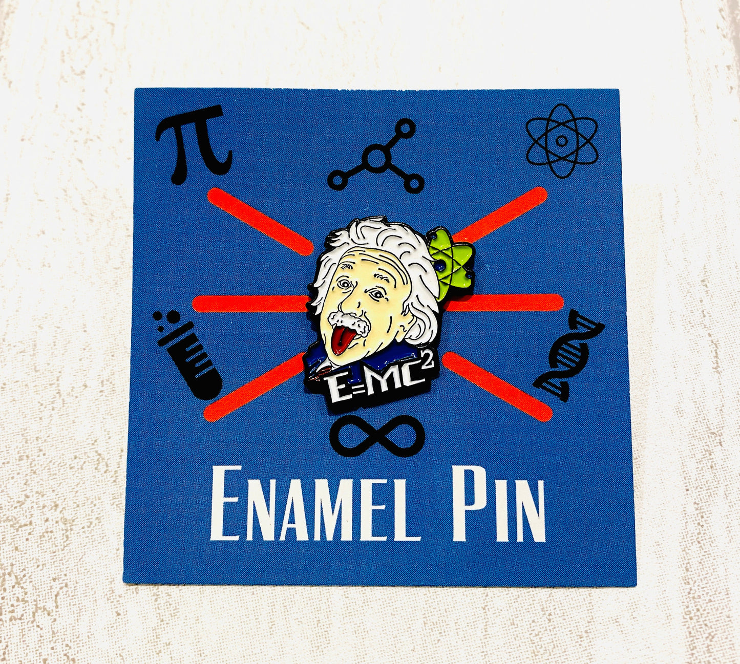 Einstein Physics Science Enamel Pin - Science badge -scientist present- chemist gift, physicist gift- Chemistry Student Badge & stickers!