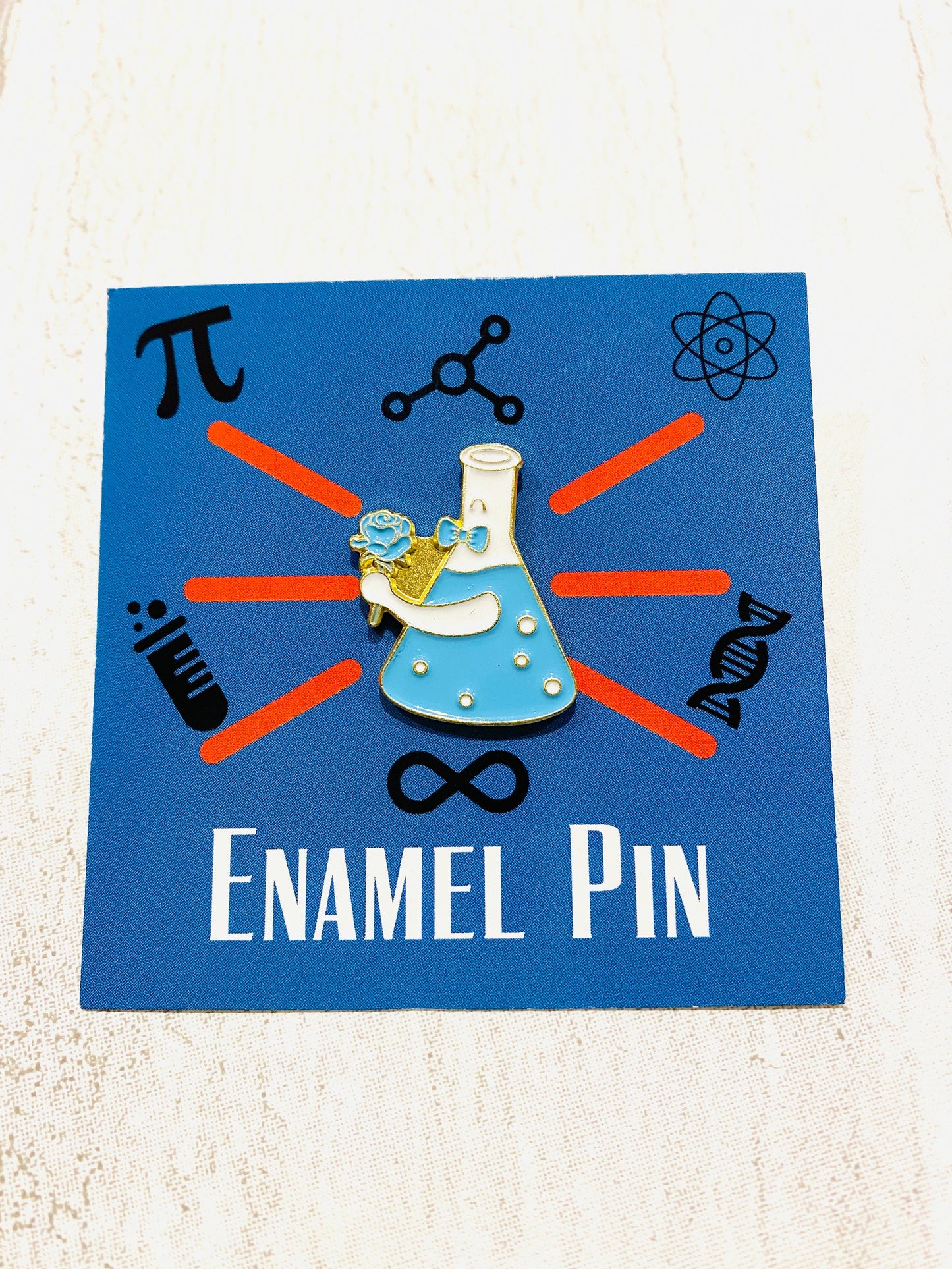 Romantic Chemistry Pin- Science Enamel Pin- University Badge & waterproof stickers for laptops! Scientist- chemist- physicist gift