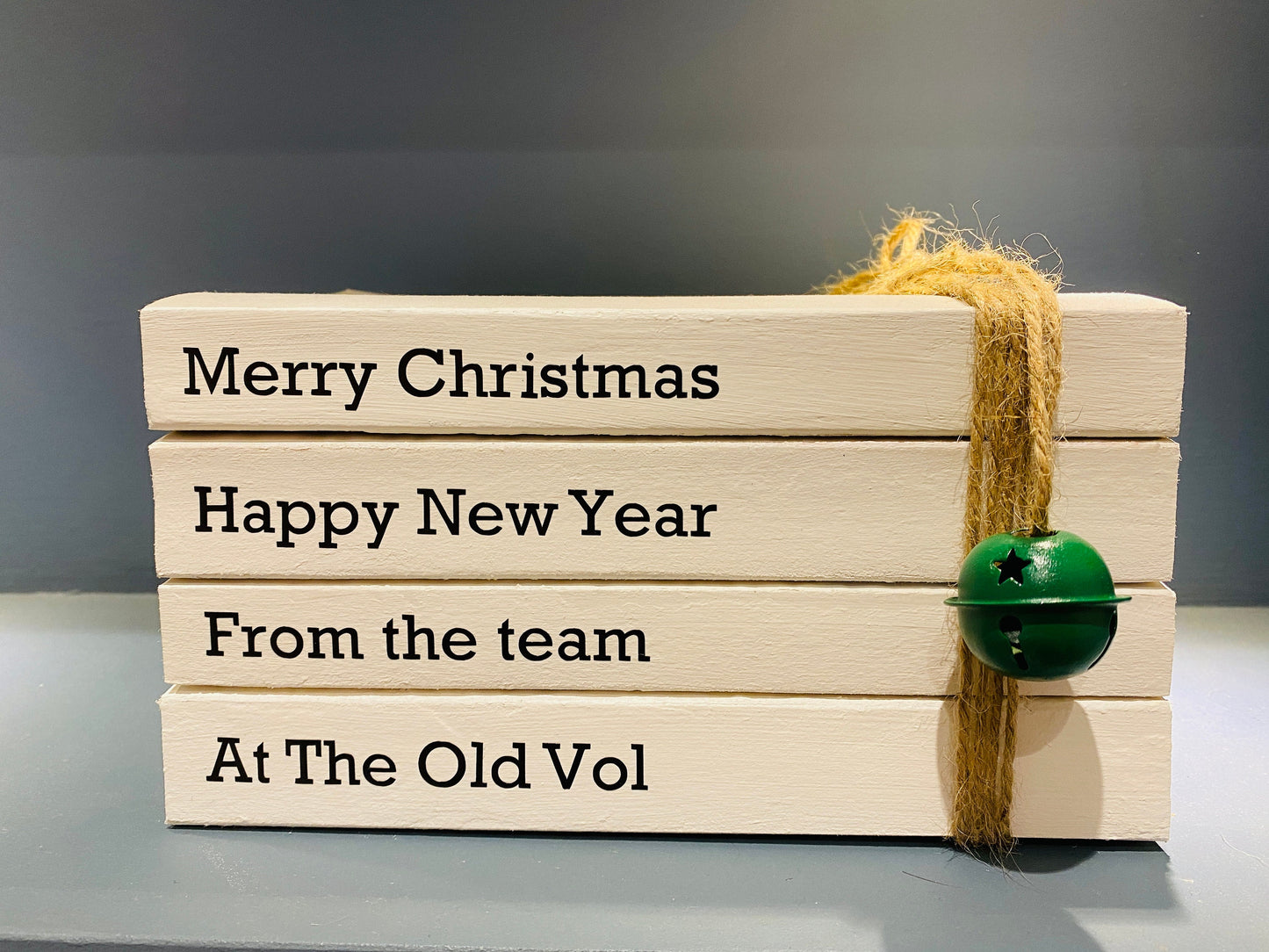 Business Shop Christmas Decor! Personalised Book Stacks- Festive Shop Sign Decor